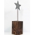 Gwiazda na drewnianej podstawie 53 cm szara